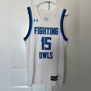 Under Armour Fighting Owls White Jersey with Blue Trim